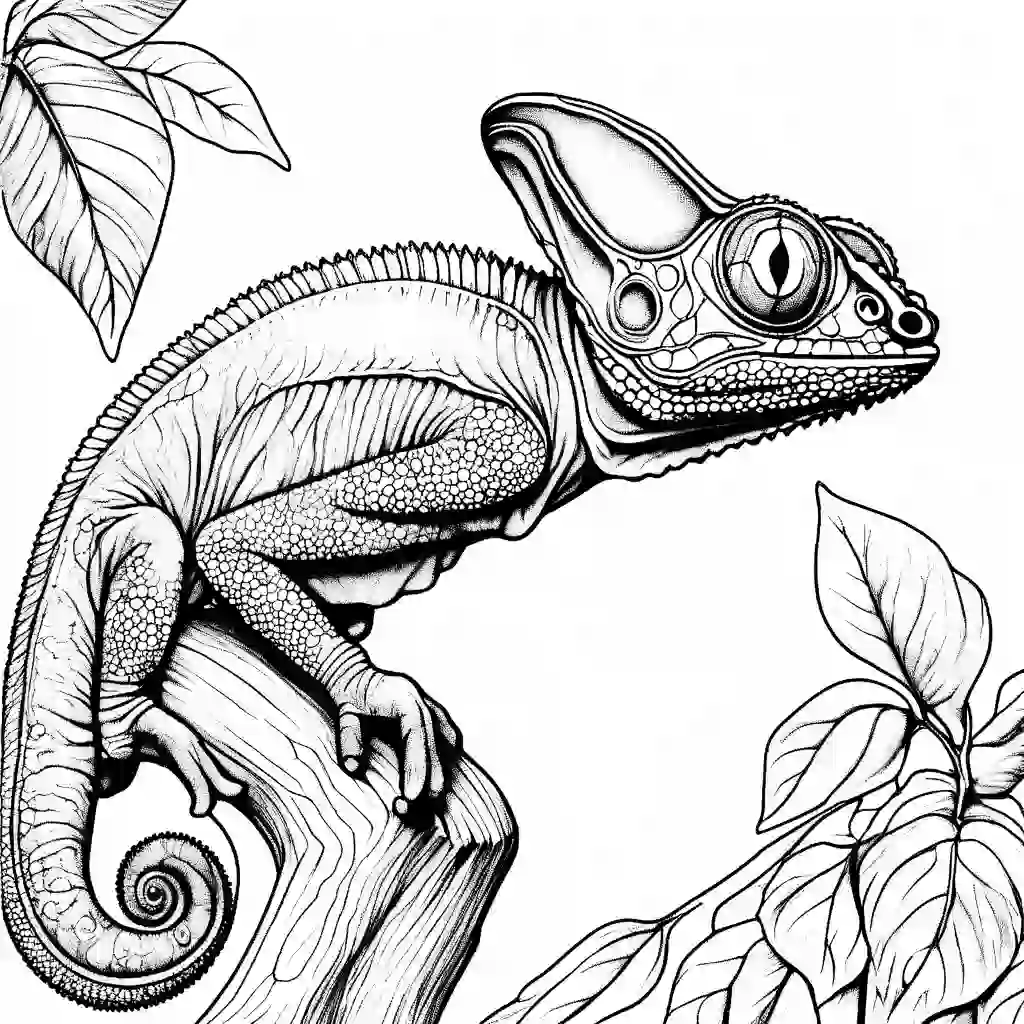 Veiled Chameleon coloring pages